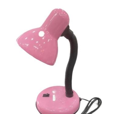 Imagem de Luminária Abajur Flexível Leitura SEM Lâmpada Cuba de Metal Abajur Luminária Flexível Dobrável Articulável Mesa Base(ROSA)