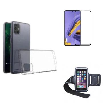 Imagem de Kit Braçadeira Samsung Galaxy M51 + Capa + Película Vidro