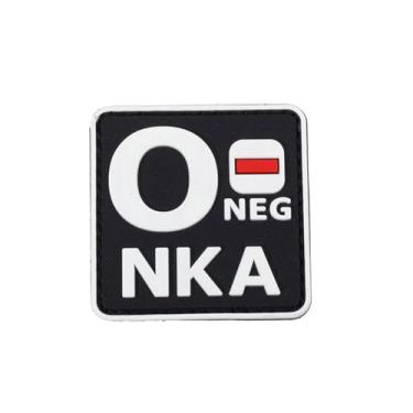 Imagem de Ruoming 1 peça de adesivos táticos de tipo sanguíneo, 5 x 5 cm, PVC 3D, fecho de gancho (branco O-)