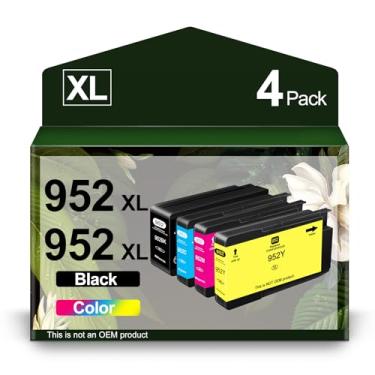Imagem de Cartuchos de tinta de substituição 952XL para impressora HP 952 XL 952 Work for OfficeJet Pro 8710 7740 8715 8720 8740 8702 8725 8210 7720 8730 8216 8700 (preto, ciano, magenta, amarelo )