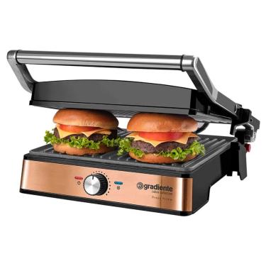 Imagem de Grill Sanduicheira 2000W Gradiente Antiaderente Inox Cobre 127V