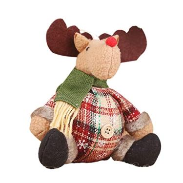 Imagem de Fancyes Enfeites de Brinquedo de Pelúcia de Natal Super Fofos para Decoração de árvore de Natal de Lareira, Alce, Tamanho real