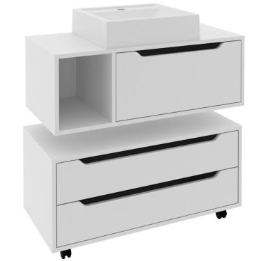 Imagem de Kit Balcão e Gabinete de Banheiro com Cuba Karina