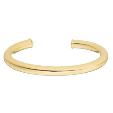 Imagem de Bracelete feminino folheado a ouro 18k tubo liso joyce - PIUKA, Dourad