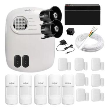 Imagem de Kit Alarme Intelbras 7 Magnético Sf 5 Infra Pet Cf 2 Sirenes - Central
