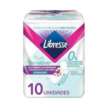 Imagem de Libresse Pure e Sensitive, Absorvente Ultrafino Noturno 10 unidades