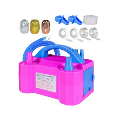 Imagem de STMOUTUO Bomba de balão elétrica, bocal duplo portátil de 600 W, alta potência, 110 V, vermelho, inflação rápida, economia de tempo com acessórios abundantes - Bomba de ar de balões para configuração