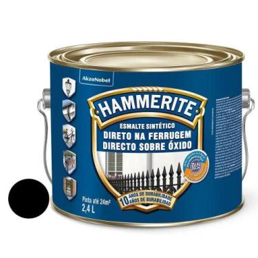 Imagem de Tinta Esmalte Sintético Brilhante Direto na Ferrugem Hammerite Preto 2