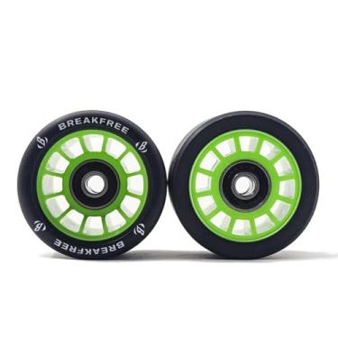 Imagem de B BREAKFREE 62 x 42 mm, 8 unidades, 85A com rolamentos e ferramentas de montagem, rodas de skate com rolamentos instalados para acessórios de patinação de fileira dupla interna ou externa (90A-verde)