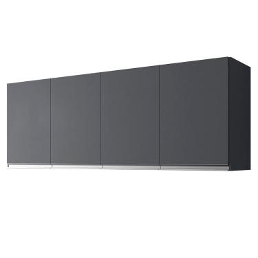 Imagem de Armário Aéreo Andréia 150cm 4 Portas - AJL Móveis Cinza