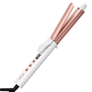 Imagem de K&K Modelador de cachos, barril de revestimento cerâmico de 3,8 cm, controle de temperatura múltiplo para todos os tipos de cabelo, 143 °C a 232 °C, resultados de longa duração, tensão dupla, obtenha