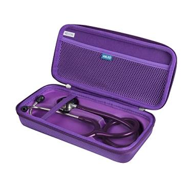 Imagem de Anleo Estojo Rígido De Viagem Para Estetoscópio 3M Littmann Classic Iii, Lightweight Ii Se, Mdf Acoustica Deluxe (Somente Estojo) (Roxo)