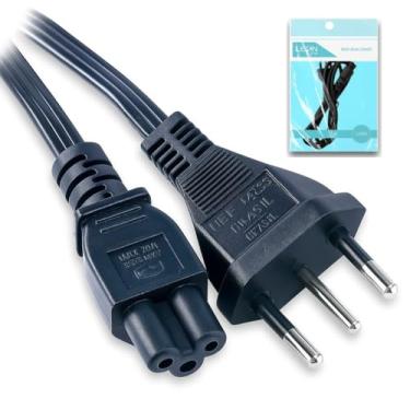 Imagem de Cabo De Força Tripolar - Fonte de Energia 3 Pinos Padrão Novo - Compatível com Computador Monitor PC Preto 1,5m Reforçado Estável Seguro para Uso Residencial e Profissional