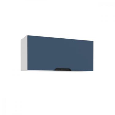 Imagem de Armário Aéreo 1 Porta 80cm Meena Politorno Móveis - Branco com Azul