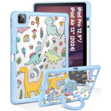 Imagem de Uppuppy Capa para iPad Pro 12.9 para iPad Air de 13 polegadas M2 2024 – Capa feminina com suporte e suporte para lápis, capa protetora feminina para Apple de 12,9 polegadas para iPad Pro Air 13 2024