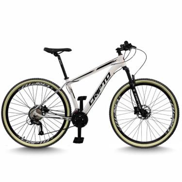 Imagem de Bicicleta Aro 29 Cripto 24 Marchas Freios Disco E Suspensão Pneu Bege - Branco/preto - 19" Branco/preto