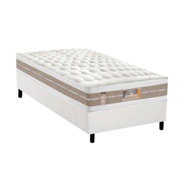 Imagem de Cama Box Solteiro: Colchão Molas  Ensacadas Castor Silver Star Air + Base CRC Courano White (88x188)