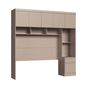 Imagem de Módulo Ponte Casal Queen 6 Portas 1 Gaveta Infinity Duna