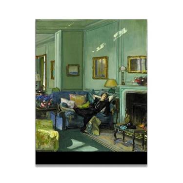 Imagem de Impressão em tela Mrs Osler John Lavery Irish Realist Portrait & War Scenes – Arte de parede vintage para casa 30 x 39 cm sem moldura
