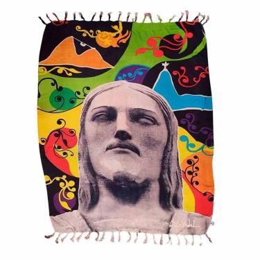 Imagem de Canga De Praia 100% Viscose - Cristo Redentor 1,60Mx1,10M