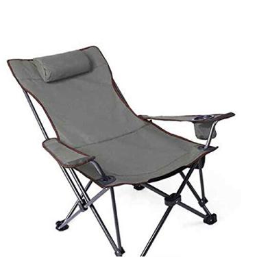 Imagem de Cadeira de acampamento portátil ao ar livre, cadeira de acampamento dobrável, cadeira dobrável portátil com suporte de copo para descanso de braço e bolsa de transporte e armazenamento (fácil de
