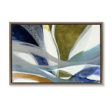 Imagem de Stupell Industries Design contemporâneo de arte de parede em tela flutuante marrom ondulado tendrils por Liz Jardine, 17 x 25