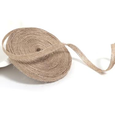Imagem de Loomesh Fita de serapilheira para artesanato, juta rústica natural fita de linha bronzeada para decoração de casa ao ar livre, guirlanda de árvore, guirlanda de casamento, frasco de pedreiro