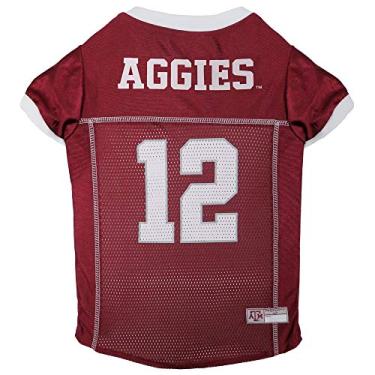 Imagem de Pets First NCAA College Texas A&M Aggies Jersey de malha para cães e gatos, tamanho pequeno, camiseta licenciada para cães com seu time favorito de futebol/basquete universitário