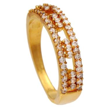 Imagem de Anel Softjoias Zircônias e Detalhes Vazados Folheado em Ouro (18)