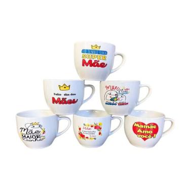 Imagem de Kit 6 Xícaras Paris 170 ml Decoradas Dia Das Mães - Porcelana 