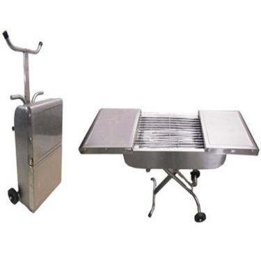Imagem de Churrasqueira Maleta Carrinho Dobrável Inox Carvão Portátil - Tacolând