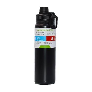 Imagem de Garrafa térmica de aço inoxidável de grande capacidade de 800 ml, 8 cores disponíveis (PRETO)