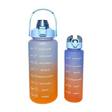 Imagem de Kit C/2 Garrafa De Água Incentivo Fitness Degradê 2L + 700ml - TOP ÚTI