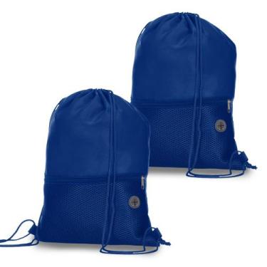 Imagem de Kit 2 Peças Sacola Mochila Academia Bike Corrida C/ Bolso Zíper - ARKZ