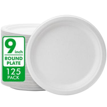 Imagem de Pratos de papel descartáveis, pacote RACETOP de 9 polegadas e 125, bag