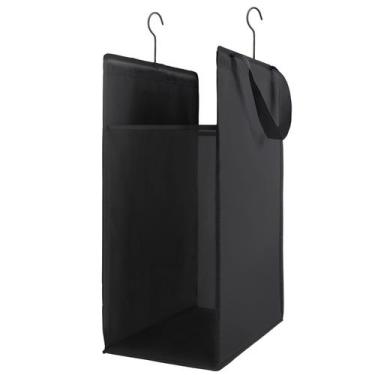 Imagem de Cesto de roupa suja suspenso FENTEC Slim com alças 57L preto, pacote c