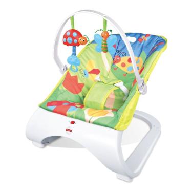 Imagem de Cadeira de Descanso Bebe Acolchoado com Vibração Som Base Curva Importway Azul