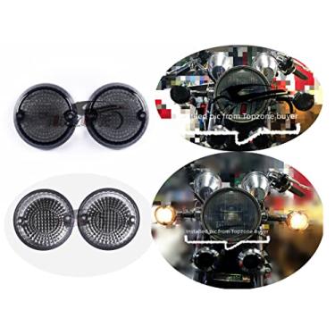 Imagem de TOPZONE Compatível com Kawasaki Vulcan; VN400; VN800; Vulcan 1500; Vulcan 88; VN1600; ZR750, Z750; ZR400; Lente de pisca-pisca dianteira/traseira da lâmpada de pisca-pisca (lente difusa)
