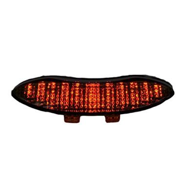 Imagem de TOPZONE PARTS Luz traseira de freio com lentes fumê de LED para motocicleta com indicadores de luz de seta integrados para Triumph 05-10 Daytona 675 08-10 velocidade tripla/velocidade tripla R