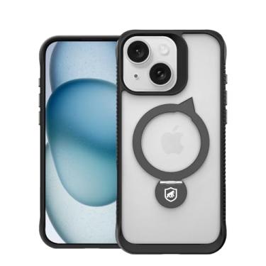 Imagem de Gshield Capa Case Capinha Raptor com Suporte Kickstand compatível com Magsafe, Laterais Antiderrapantes Bordas Elevadas e Local para Acoplar Alça de Pulso (Preta, iPhone 13/14/15)