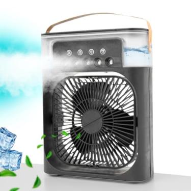 Imagem de Ventilador Portátil de Mesa Mini Ar Condicionado Umidificador Climatizador Led Água e Gelo 3 Velocidades Led (Cor Aleatória)