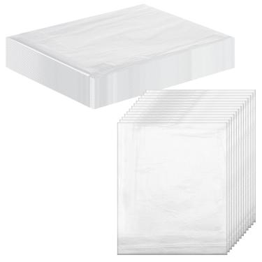 Imagem de Zyghjort 100 pacotes de folhas de plástico para envoltório corporal 227 x 128 cm descartável para sauna PE forro de plástico transparente para casa banheira salão de beleza spa terapia acessórios