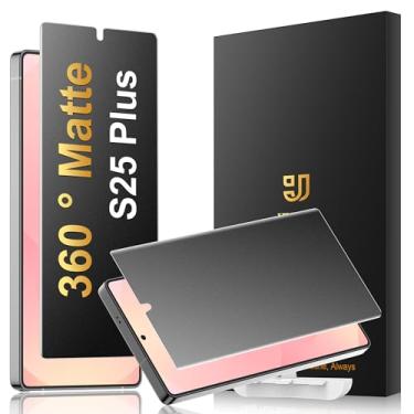 Imagem de JEHOO [Pacote com 2] Protetor de tela de privacidade de TPU fosco de 4 vias 360° para Samsung Galaxy S25 Plus (não é vidro), compatível com sensor de impressão digital, filme flexível adesivo completo