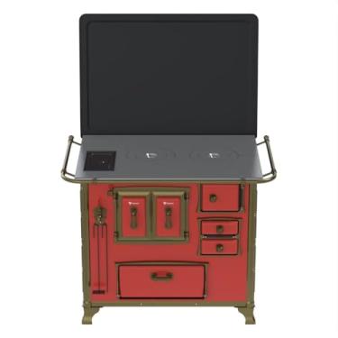 Imagem de Fogão a Lenha GII N 2 Renaissance Vermelho Cald Saida Esquerda