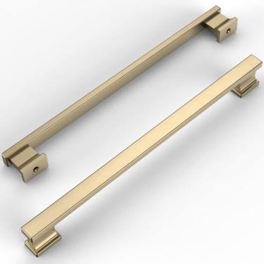 Imagem de O gabinete puxa centros de furos de latão escovado Amerdeco de 254 mm 