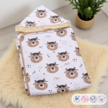 Imagem de Toalha De Banho Para Bebe Estampada Com Capuz Menino Menina - Maria's 