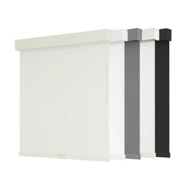 Imagem de AOSKY Persianas de rolo blackout sem fio para janelas, persianas free-stop com sanefa, tecido com isolamento térmico, proteção UV, persianas de tecido natural para casa e escritório (87,5 cm L x 183