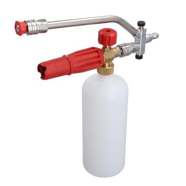 Imagem de Luocute Pistola de Arruela de Alta Pressão Com Canhão de Espuma, 5000psi de 1/4 de Polegada de Conector Rápido 1l Pulverizador de Sabão Com Acessório de Conector Duplo e 5 Bicos de