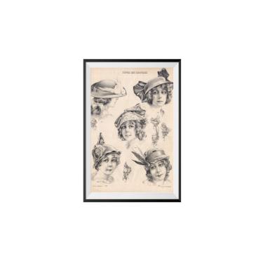 Imagem de Poster C/ Moldura E Passepartout Le Jazz Revue Des Chapeaux