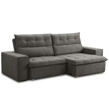 Imagem de Sofá Retrátil Reclinável Para Sala 3 Lugares 220cm Neruda F04 Veludo Marrom Escuro - Lyam Decor